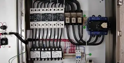 Electrical panel installation with organized circuit breakers and wiring in Raleigh, NC
