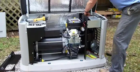 generator installation service showing technician connecting and configuring generator components in Raleigh, NC