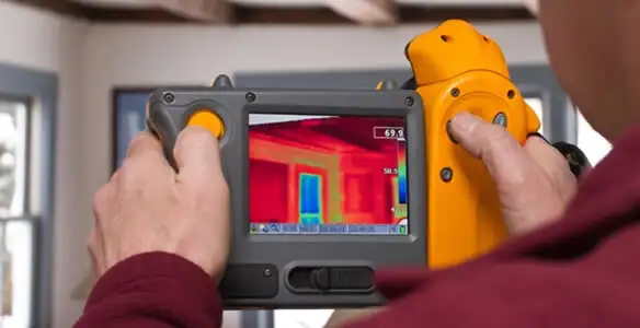 home energy audit service capturing thermal readings to analyze insulation and electrical efficiency in Raleigh, NC