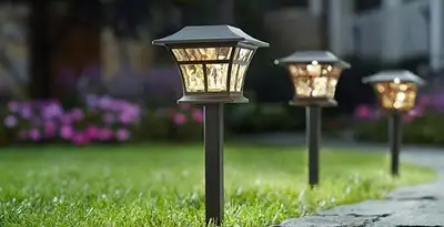 landscape lighting installation services with professionally installed pathway lights in Raleigh, NC