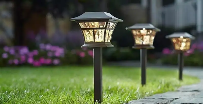 landscape lighting installation services with professionally installed pathway lights in Raleigh, NC