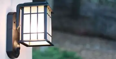 security light installation services with professionally mounted exterior wall light in Raleigh, NC